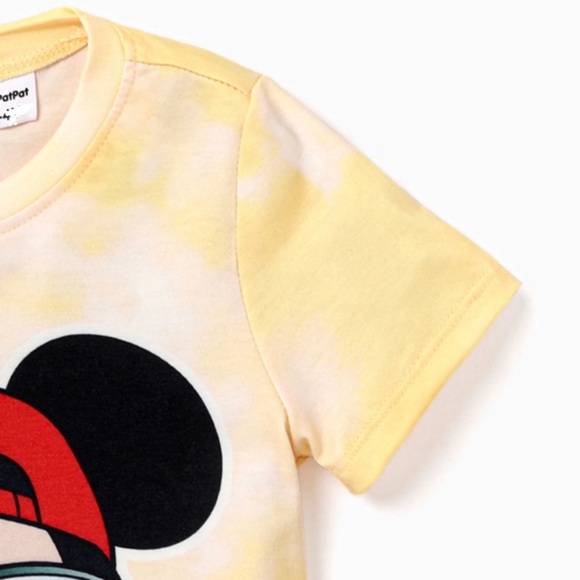 Disney Yellow Tie-Dye Mickey Mouse Short Sleeve T-shirt for Boys - Picture 3 of 5